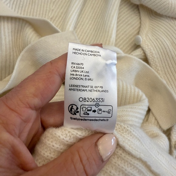 Maeve Cream Knit Robe with Belt - Picture 3 of 3